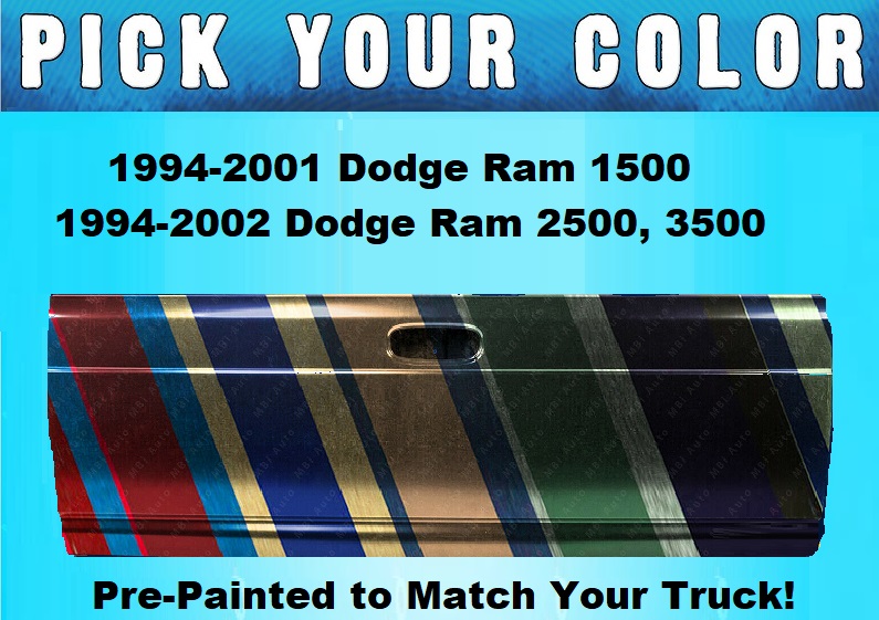 New Painted To Match Tailgate Shell 1994-2002 Dodge Ram Truck - Click Image to Close